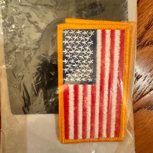 NWT American Flag Patches 4 Reverse Army Uniform IRA GREEN 3 1/4 X 1 13/16 VTG - Picture 4 of 10